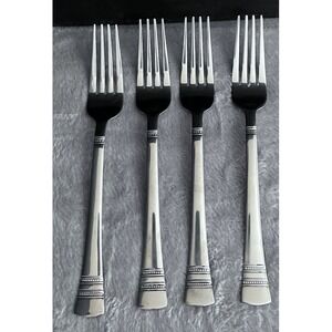 Pfaltzgraff Rope Twist 18/0 Stainless Dinner Forks-Set of 4-Braided Band Pattern